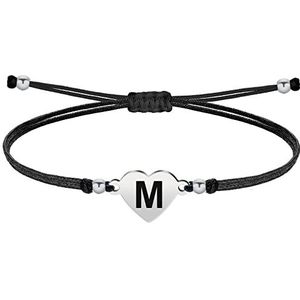 Armband van roestvrij staal, hartmotief met initialen van A tot Z, handgemaakt, uniseks, origineel cadeau voor koppels, moeder of vrienden
