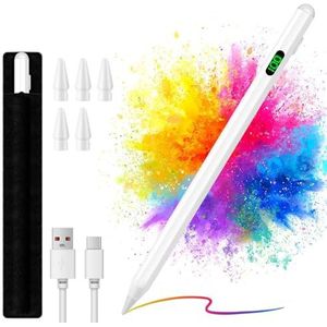 NEUTYPECHIC Pen voor iPad 2018-2024, tabletpen met digitaal display, snel opladen, kantelgevoeligheid, compatibel met iPad 6/7/8/9/10, Air 3/4/5, Mini 5/6, Pro 11/12.9