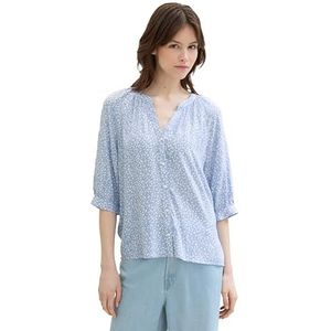 TOM TAILOR Denim 1041980 Damesblouse (1 stuk), 35325 - Mid Blue Minimal Print