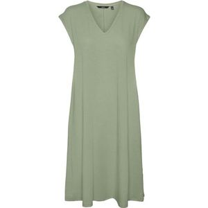 Vero Moda Vmmarijune SL Knee Dress Jrs-Robe Femme, vert clair, M
