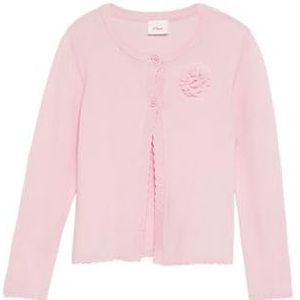 s.Oliver Cardigan doux avec ourlet ondulé et application florale, Rose délicat, 92-98