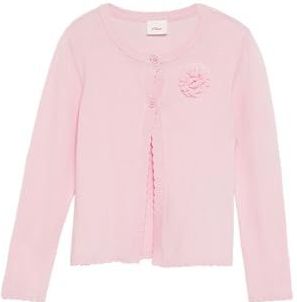 s.Oliver Cardigan doux avec ourlet ondulé et application florale, Rose délicat, 92-98