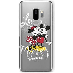 Origineel & gelicentieerd product van Disney Minnie i Mickey Samsung S9 Plus telefoonhoes, perfect aangepast aan de vorm van je smartphone, siliconen beschermhoes, gedeeltelijk transparant