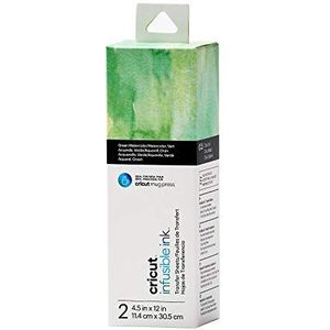 Cricut Karaat - Groene aquarel infusie Ink Transfer | 2 vellen | 11,4 cm x 30,5 cm Ideaal voor gebruik Mok Press, 11,4 cm x 30,5 cm