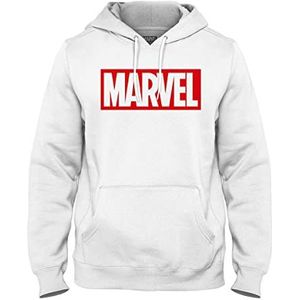 Marvel Memarcosw031 Sweatshirt met capuchon voor heren, Wit.