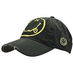 Rock Off Nirvana Smiley Baseball Cap, zwart, Eén maat (fabrieksmaat: 6 cm breed), zwart.