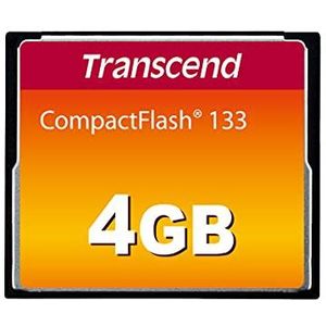 Transcend CompactFlash 133 4 GB geheugenkaart (CF-kaart) tot 50/20 MB/s, ondersteunt Ultra DMA 4 overdrachtsmodus met MLC NAND Flash, ideaal voor digitale spiegelreflexcamera's op instapniveau