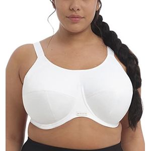 Elomi Plus Size Energise Underwire sportbeha voor dames (1 stuk), Wit.