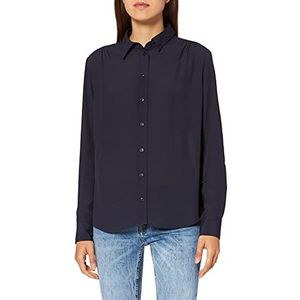 Seidensticker Damesblouse regular fit blouse lange mouwen 100% viscose, Navy Blauw