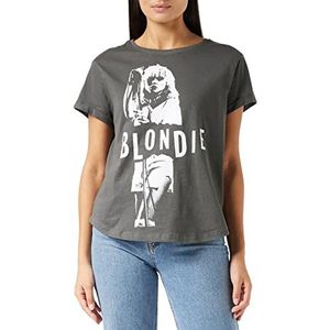 Blondie Singing T-shirt voor dames, lichtgrijs grafiet.