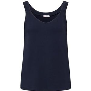 STREET ONE Top met V-hals, donkerblauw, 40, Donkerblauw