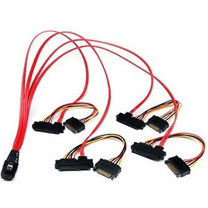 StarTech.com Serial Attached SCSI intern 50 cm - SFF-8087 op 4 SFF-8482 (SAS808782P50) Rood