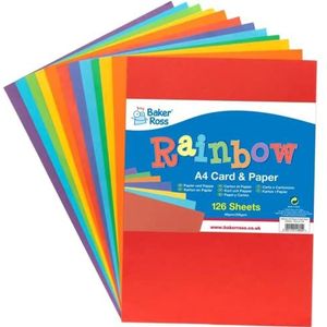 Baker Ross Rainbow AX955 papier en karton, A4, 126 vellen