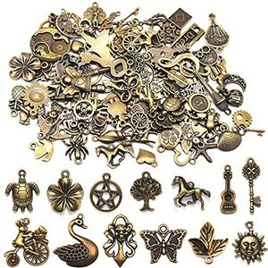 200 stuks gemengde antieke bronzen hangers voor sieraden, zinklegering hanger, sieradenaccessoires, halsketting, hangers, accessoires voor knutselen, sieraden maken, legeringen, Legeringen