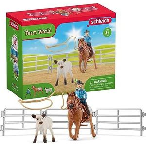 schleich FARM World 42577 Team Roping met cowgirl, voor kinderen vanaf 3 jaar, speelset