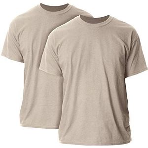 GILDAN Heren T-shirt (2 stuks), zand (2 stuks)