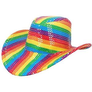 Boland 44635 - Regenboog Cowboyhoed Pride, Progress, LGBTQ, kostuumaccessoires voor CSD, carnaval en themafeest