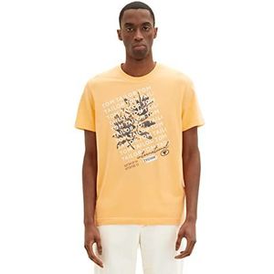 TOM TAILOR T-shirt heren 22225 - oranje gewassen M, 2225, oranje stonewashed