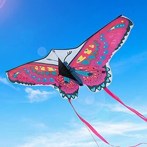 Funyole Kleurrijke vlindervlieger, 1 verpakking, grote lichte vlindervlieger voor kinderen en volwassenen, vliegen gemakkelijk bij sterke of lichte wind in het park, strand (130 x 60 cm)