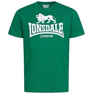 Lonsdale T-shirt met logo voor heren, flessengroen, 5XL, Fles Groen