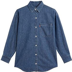 Levi's NOLA Oversized overhemd voor dames, indigo medium, XS, medium indigo