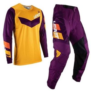 Leatt Leatt 3.5 Ride 2023 Set van T-shirts en broeken, woordset, motorcross, uniseks, Oranje/Paars