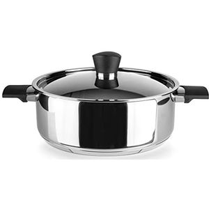 IBILI - 606220 steelpan met deksel, roestvrij staal, 20 cm