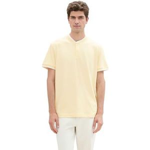 TOM TAILOR 1041834 Basic piqué poloshirt voor heren met opstaande kraag (1 stuk), 34585 - Lichtgeel