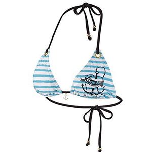 Beco Bikinitop voor dames, B Cup Sailors Romance, Turquoise/Zwart