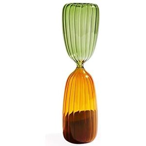ichendorf Times zandloper, 15 minuten, glas, groen/barnsteen, zwart