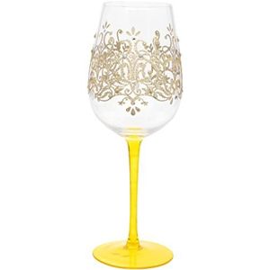 Gouden wijnglas, handgeschilderd, 400 ml, geschenkdoos