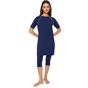 Trendyol Maillots de bain en tricot uni pour femme, bleu, 44