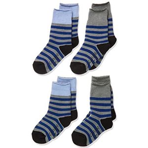 Camano Set van 4 uniseks kindersokken inline sokken - donkergrijs melange - 23/26 - donkergrijs melange, donkergrijs gemêleerd