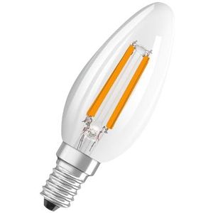 OSRAM Klassieke mini-kaars met decoratief led-filament, energie-efficiëntieklasse A, E14, 1,2 W, 255 lm, 2700 K, warmwit. Zonder opwarming, 100% directe verlichting.