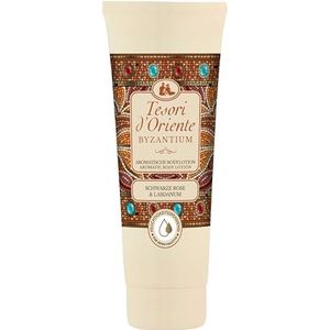TESORI D'ORIENTE Body Lotion BYZANTIUM 250 ml, aromatische bodylotion met zwarte roos en labdanum, wellnessritueel voor lichaam en zintuigen