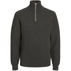 Jack & Jones Rddwalt Knit Half Zip Sn gebreide trui, heren, kaki, L, Khaki (stad)