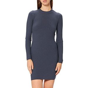 PIECES Pccrista Ls O-Neck Knit Dress Noos BC Damesjurk, Blauw Grijs