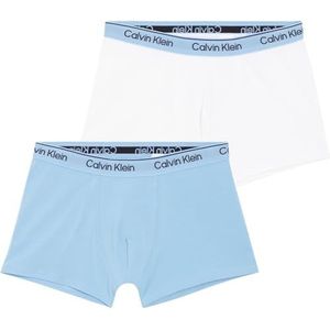 Calvin Klein 2 stuks Trunk 452 boxershorts voor jongens (1 stuk), Druppelblauw/wit pvc