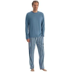 Dagi Ensemble pyjama bleu pour homme, col rond, taille XL, bleu, XL