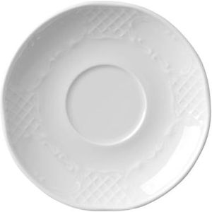 HENDI Schoteltje, voor HENDI koffiemok cappuccino 787144 & 787175, versterkte randen, hoogwaardig geëmailleerd, hoge sterkte, geschikt voor magnetron, vaatwasser, Ø 138 mm, wit porselein