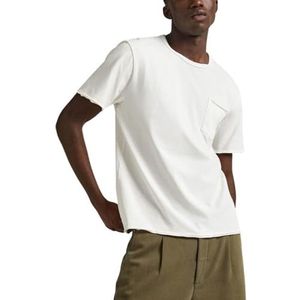 Pepe Jeans Carrinson Eenvoudig T-shirt voor heren (1 stuk), Wit (Off White)