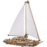 UGEARS Serenitys Droombootmodelbouwset, houten puzzel voor volwassenen, 3D-boot, zeilboot voor doe-het-zelvers, 3D-puzzel van hout voor volwassenen