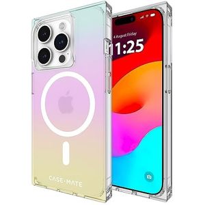 Case-Mate BLOX Beschermhoes voor iPhone 15 Pro - iriserende regenboog [3,7 m valbescherming] [MagSafe-compatibel] Magnetische beschermhoes met vierkante randen voor iPhone 15 Pro 6,1 inch,