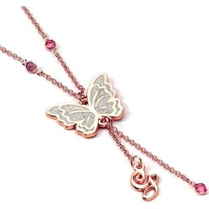 WICKED Glinda vlinderketting, roségoud, één maat, zinklegering: 93% zink + 3% koper + 4% aluminium, geen edelsteen, Zinklegering: 93% zink + 3% koper + 4% aluminium, Geen edelsteen