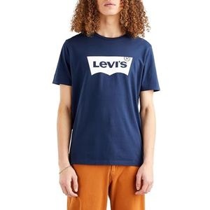 Levi's HOUSEMARK GRAPHIC TEE SSNL HM OUTLINE J Levi's Heren Housemark Graphic Tee T-shirt, Ssnl Hm Outline Jet Black, XS heren (1 stuk), Batwing Logo Dress Blues