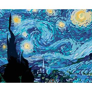 ZUTY 1126241 - schilderen op nachtnummers (Van Gogh) 40 x 50 cm met spieraam (reeds gespannen)