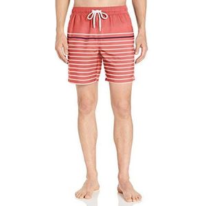 Amazon Essentials Sneldrogende zwemshorts voor heren, 17,8 cm, roze koraalblauw, maat L