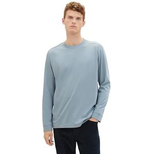 TOM TAILOR 1039618 T-shirt met lange mouwen voor heren, 27475 - Mint Grijs