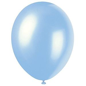 Unique Party - 56881 – pak van 50 parelmoer-latexballonnen – 30 cm �– hemelsblauw
