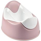 BÉABA, ergonomisch leerpotje voor baby's, handgrepen op de schaal, anti-slip afdichting, hygiënisch, gemakkelijk schoon te maken, Gemaakt in Frankrijk, oud roze